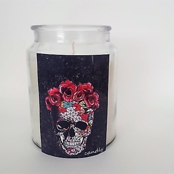 Muertos Skull Candle Decor - γυαλί, decor, gift idea, δώρα για άντρες, δώρα για γυναίκες