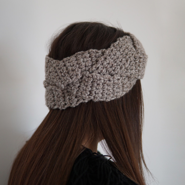 Bulky Hairband - μαλλί, κορδέλα, νήμα, πλεκτό, ακρυλικό, headbands - 3