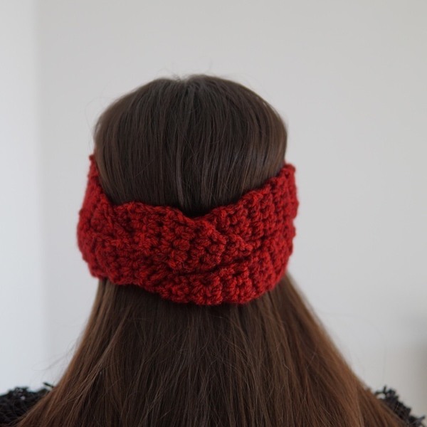 Bulky Hairband - μαλλί, κορδέλα, νήμα, πλεκτό, ακρυλικό, headbands - 4
