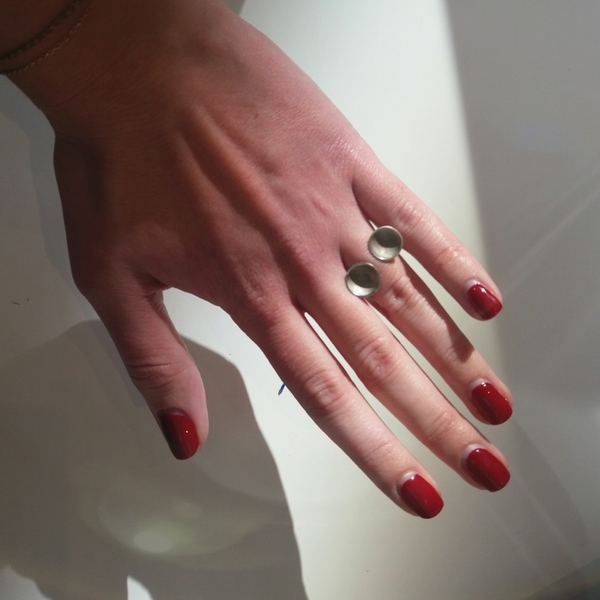 Δαχτυλίδι από Ασήμι 925 με Κοίλα Ημισφαίρια - ασημί, μοντέρνο, μέταλλο, δαχτυλίδι, minimal - 2