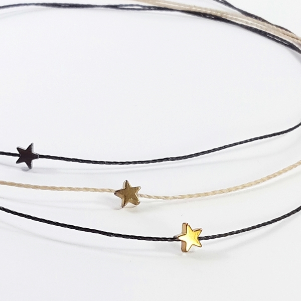 The minimal choker necklace Version 2 - ημιπολύτιμες πέτρες, μοντέρνο, αστέρι, αιματίτης, αδιάβροχο, τσόκερ, κολιέ, κορδόνια, κοντό, για όλες τις ώρες, καθημερινό, minimal, κοντά, αυξομειούμενα, φθηνά - 2