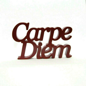 Ξύλινη επιγραφή Carpe Diem - δώρο, σπίτι, χειροποίητα, ξύλινο, ξύλινο, διακοσμητικά