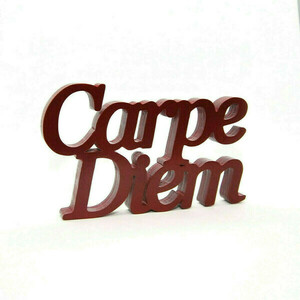 Ξύλινη επιγραφή Carpe Diem - δώρο, σπίτι, χειροποίητα, ξύλινο, ξύλινο, διακοσμητικά - 3