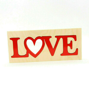 Ξύλινη επιγραφή LOVE - σπίτι, αγάπη, χειροποίητα, ξύλινο, ξύλινο, διακοσμητικά, ξύλινα διακοσμητικά - 4