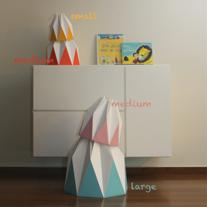 Χειροποίητο χάρτινο καπέλο λάμπας origami τιρκουάζ large - τιρκουάζ, χαρτί, κουζίνα, origami, οροφής - 3