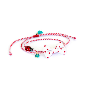 Ladybug March - βαμβάκι, φιόγκος, ιδιαίτερο, γυναικεία, με φούντες, μάρτης, κορδόνια, χειροποίητα, πασχαλίτσα, μάτι, χάντρες, romantic, μαρτάκια