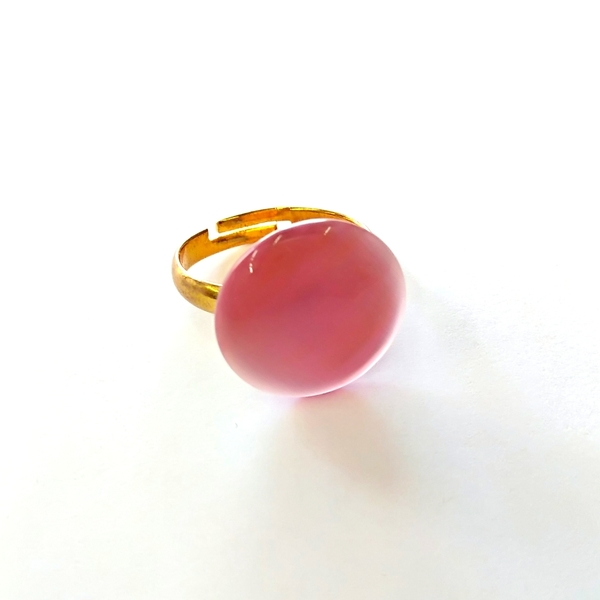Cat's eye ring - ημιπολύτιμες πέτρες, ημιπολύτιμες πέτρες, ροζ, δαχτυλίδι, minimal, μεταλλικό, αυξομειούμενα