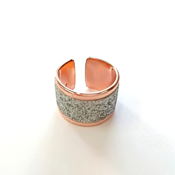 Rose gold ring - ασημί, επιχρυσωμένα, δαχτυλίδι, minimal, δερματίνη, δερματίνη, κομψό, μεταλλικό, μεγάλα, Black Friday, αυξομειούμενα, φθηνά