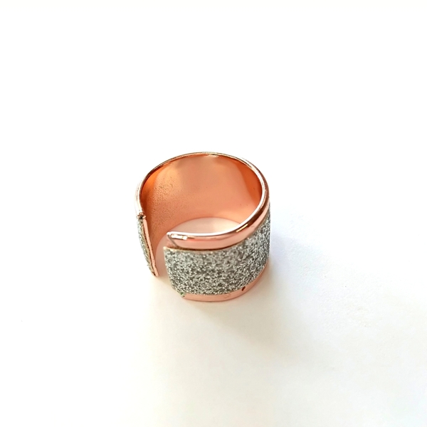 Rose gold ring - ασημί, επιχρυσωμένα, δαχτυλίδι, minimal, δερματίνη, δερματίνη, κομψό, μεταλλικό, μεγάλα, Black Friday, αυξομειούμενα, φθηνά - 3