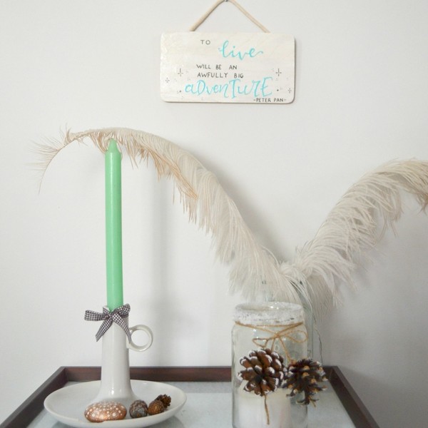 Ξύλινο πινακάκι με μήνυμα από Πίτερ Παν - είδη διακόσμησης, είδη δώρου, παιδικό δωμάτιο, ταμπέλα, ξύλινα διακοσμητικά - 4