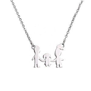 family necklace 1 cute kid| ατσαλινο κολιε οικογενεια αγορι/κοριτσι minimal - chic, fashion, charms, ιδιαίτερο, κορίτσι, δώρο, μέταλλο, καθημερινό, minimal, must, κοντά, ατσάλι, ευκολοφόρετο, διαχρονικό, amano, οικογένεια, φθηνά