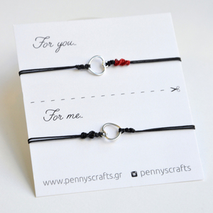 One for you one for me bracelet - charms, ανδρικά, καρδιά, επάργυρα, πρωτότυπο, βραχιόλια, κορδόνια, χειροποίητα, δωράκι, σετ, unisex, ζευγάρια, αγ. βαλεντίνου, αυξομειούμενα, σετ κοσμημάτων, φθηνά