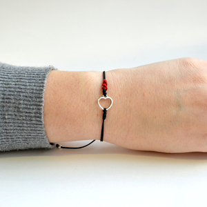 One for you one for me bracelet - charms, ανδρικά, καρδιά, επάργυρα, πρωτότυπο, βραχιόλια, κορδόνια, χειροποίητα, δωράκι, σετ, unisex, ζευγάρια, αγ. βαλεντίνου, αυξομειούμενα, σετ κοσμημάτων, φθηνά - 2