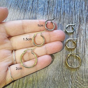 small hoop 1-2cm| σκουλαρικι κρικος ατσαλι - chic, μονόχρωμες, fashion, μόδα, ιδιαίτερο, μοντέρνο, στρογγυλό, κύκλος, μέταλλο, γεωμετρικά σχέδια, χειροποίητα, κρίκοι, για όλες τις ώρες, minimal, must, κλασσικά, μικρά, unisex, ατσάλι, ευκολοφόρετο, rock, διαχρονικό, amano, contemporary, trend, φθηνά - 2