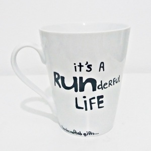ΝEW!! Κούπα handpainted "..RUNderful life" - ζωγραφισμένα στο χέρι, γυναικεία, ανδρικά, πορσελάνη, δωράκι, personalised, woman, γιορτή, gift, δώρα γενεθλίων, κούπες & φλυτζάνια