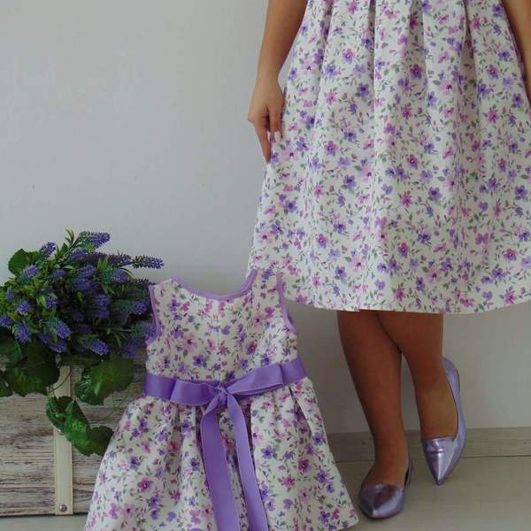 Ψηλομεση φούστα Lavender - βαμβάκι - 2