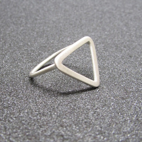 Δαχτυλίδι Τρίγωνο, Ασημένιο - statement, ασήμι 925, δαχτυλίδι, γεωμετρικά σχέδια, καθημερινό, minimal, μεγάλα