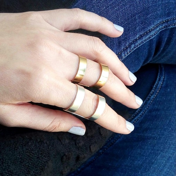 Double ring - statement, επιχρυσωμένα, επάργυρα, δαχτυλίδι, χειροποίητα, minimal, boho, μπρούντζος, μεγάλα, αυξομειούμενα, φθηνά - 2