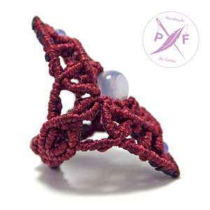 Macrame μπορντό δαχτυλίδι - statement, ημιπολύτιμες πέτρες, ημιπολύτιμες πέτρες, κεντητά, αχάτης, κερωμένα κορδόνια, μοναδικό, μοντέρνο, γυναικεία, μακραμέ, δαχτυλίδι, κορδόνια, χειροποίητα, εντυπωσιακό, romantic, must αξεσουάρ, unique, boho, ethnic, σταθερά, κρεμαστά, μεγάλα - 5