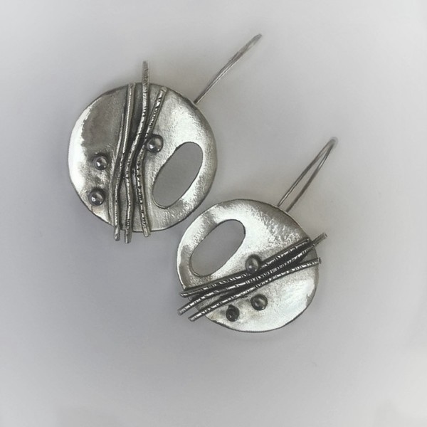 Κρεμαστά σκουλαρίκια από αλπακά - σύρμα, αλπακάς, αλπακάς, μέταλλο, σκουλαρίκια, κρεμαστά στοιχεία