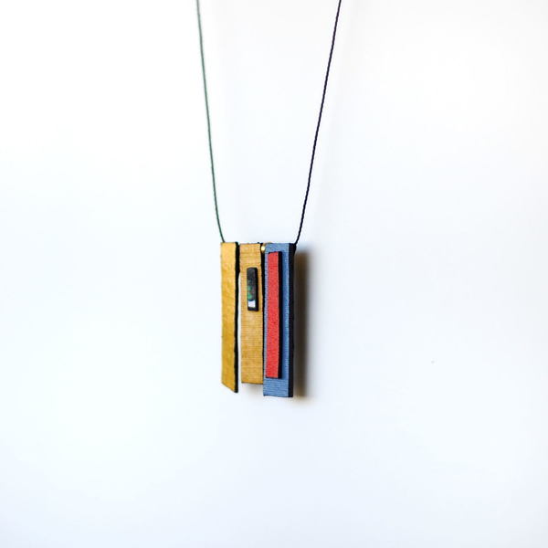 line necklace - καμβάς, ακρυλικό, χειροποίητα, all day - 4