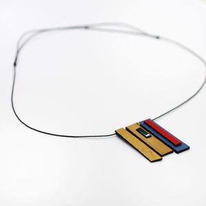 line necklace - καμβάς, ακρυλικό, χειροποίητα, all day, all season - 5