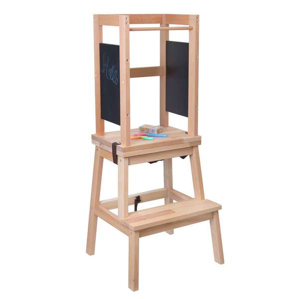 Learning tower to desk με μαυροπίνακα - δώρα για παιδιά, κουζίνα, για παιδιά, παιχνίδι, ξύλο - 2