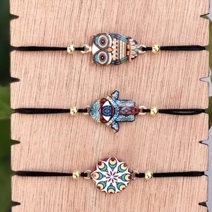 Boho tiny bracelets, χειροποίητα βραχιόλια, λεπτά βραχιόλια. - χρωματιστό, charms, κορίτσι, δώρο, βραχιόλια, κορδόνια, χειροποίητα, απαραίτητα καλοκαιρινά αξεσουάρ, boho, μεταλλικά στοιχεία, φθηνά - 2