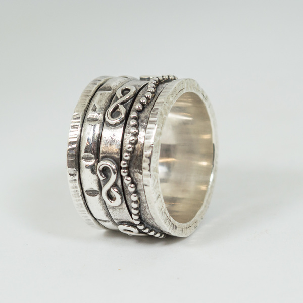 Ασημένιο unisex δαχτυλίδι spinner - statement, ασήμι, γυναικεία, ασήμι 925, ανδρικά, δώρο, δαχτυλίδι, χειροποίητα, unisex, μεγάλα, δώρα για άντρες, δώρα για γυναίκες