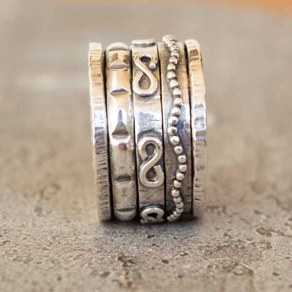 Ασημένιο unisex δαχτυλίδι spinner - statement, ασήμι, γυναικεία, ασήμι 925, ανδρικά, δώρο, δαχτυλίδι, χειροποίητα, unisex, μεγάλα, δώρα για άντρες, δώρα για γυναίκες - 3