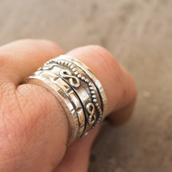 Ασημένιο unisex δαχτυλίδι spinner - statement, ασήμι, γυναικεία, ασήμι 925, ανδρικά, δώρο, δαχτυλίδι, χειροποίητα, unisex, μεγάλα, δώρα για άντρες, δώρα για γυναίκες - 5