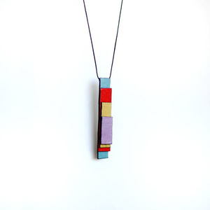 colours necklace - handmade, καμβάς, ακρυλικό, γεωμετρικά σχέδια, χειροποίητα, all day, all season