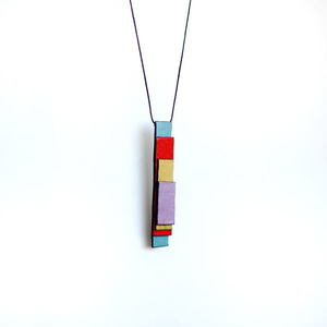 colours necklace - handmade, καμβάς, ακρυλικό, γεωμετρικά σχέδια, χειροποίητα, all day
