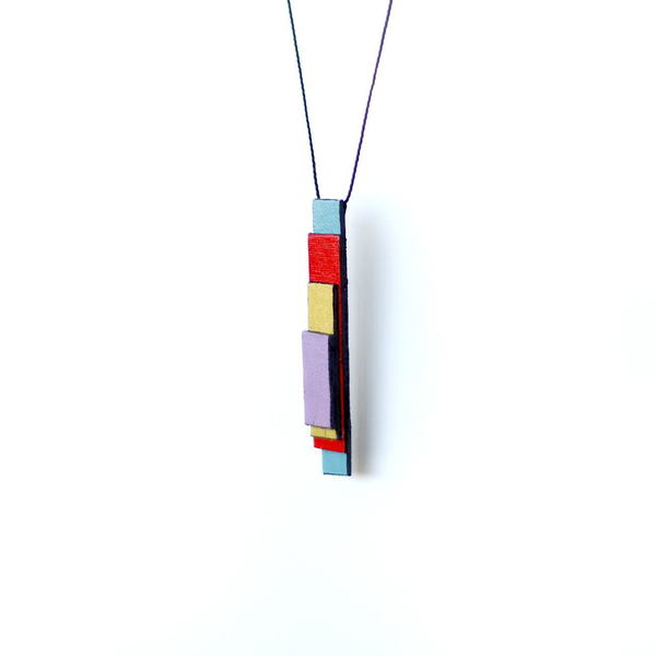 colours necklace - handmade, καμβάς, ακρυλικό, γεωμετρικά σχέδια, χειροποίητα, all day - 2