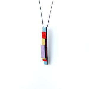 colours necklace - handmade, καμβάς, ακρυλικό, γεωμετρικά σχέδια, χειροποίητα, all day, all season - 2