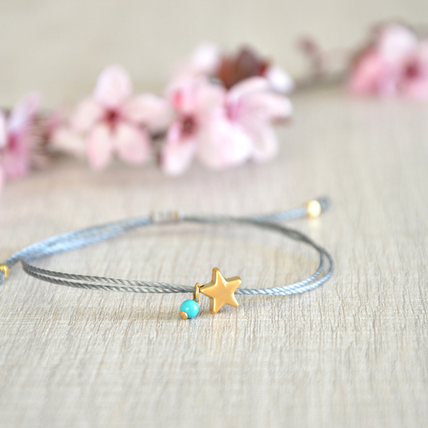 Tiny star bracelet - charms, ιδιαίτερο, επιχρυσωμένα, επιχρυσωμένα, αστέρι, πρωτότυπο, βραχιόλια, χειροποίητα, δωράκι, αυξομειούμενα - 2
