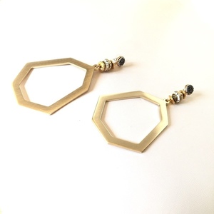Geometric statement earrings - statement, ημιπολύτιμες πέτρες, βραδυνά, ιδιαίτερο, μοντέρνο, γυναικεία, επιχρυσωμένα, επιχρυσωμένα, αλουμίνιο, αλουμίνιο, στυλ, γεωμετρικά σχέδια, χειροποίητα, πρωτότυπα, μακριά, all day, minimal, must αξεσουάρ, ethnic, κρεμαστά, μεγάλα - 2