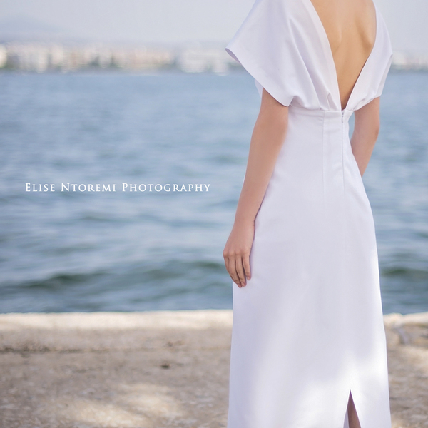 Sheath/Column White Dress - 3