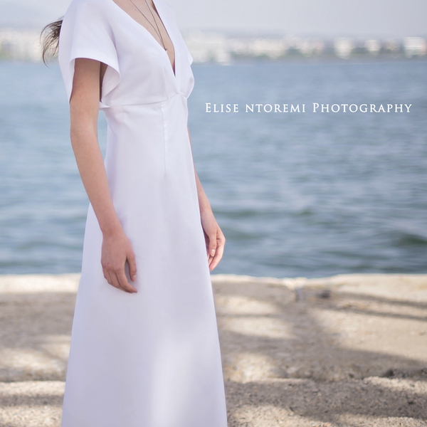 Sheath/Column White Dress - 2