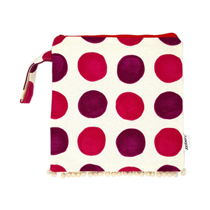 Τσάντα χεριού Dots - clutch, αδιάβροχο, αδιάβροχο, pom pom, χειρός, βραδινές, μικρές, φθηνές