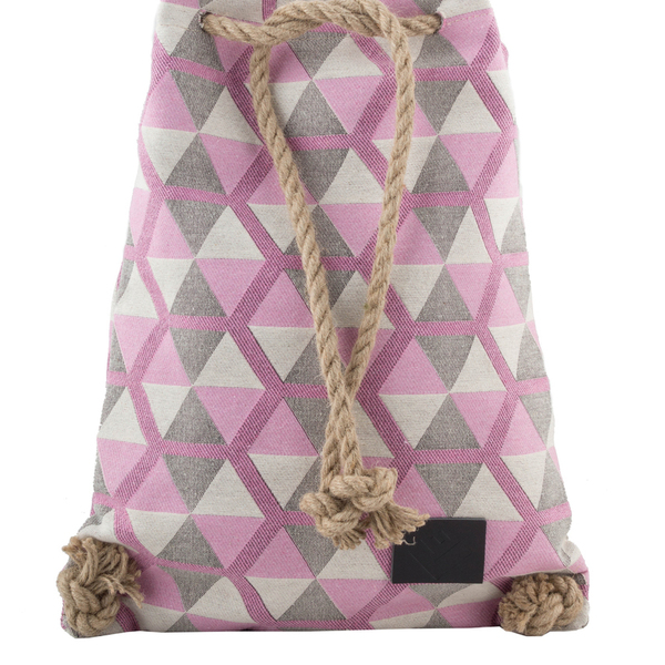 Dourvas Hexagon Classic Backpack Pink - σακίδια πλάτης, γεωμετρικά σχέδια, boho