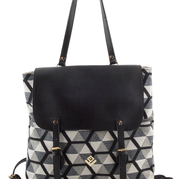 Hexagon Backpack Black - σακίδια πλάτης, γεωμετρικά σχέδια, boho