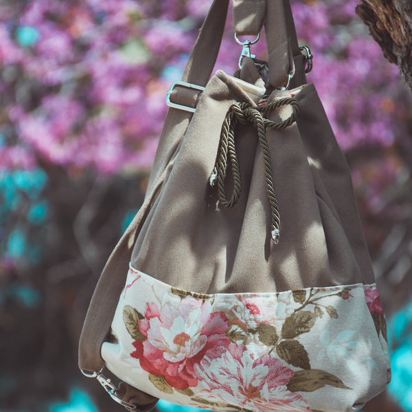 "Madeleine" backpack με floral λεπτομέρειες - πλάτης, romantic, all day