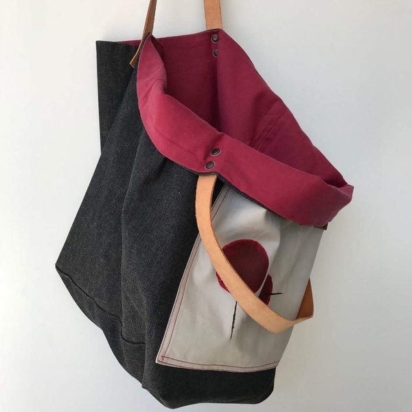 Χειροποίητη τσάντα ώμου oversized διπλής όψης - καλοκαίρι, ώμου, διπλής όψης, τσάντα, χειροποίητα, μεγάλες, παραλία, αξεσουάρ, minimal, must αξεσουάρ - 2