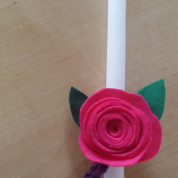 Λαμπάδα "Τριαντάφυλλο" - κορίτσι, λαμπάδες, για ενήλικες