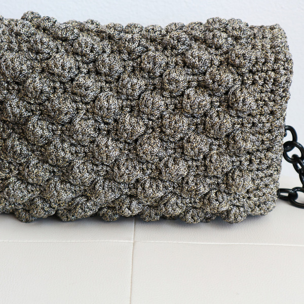 Πλεκτή τσάντα ώμου με αλυσίδα Dior - αλυσίδες, chic, χιαστί, crochet, κορδόνια, δερματίνη, πλεκτές τσάντες - 2