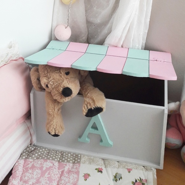 Ξύλινο κουτί παιχνιδιών - κορίτσι, κουτί, οργάνωση & αποθήκευση, όνομα - μονόγραμμα, παιδικό δωμάτιο, παιδική διακόσμηση, για παιδιά, κουτιά αποθήκευσης, προσωποποιημένα - 4