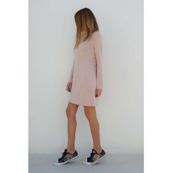 Ροζ κοντό φόρεμα - ροζ, ελαστικό, mini - 4