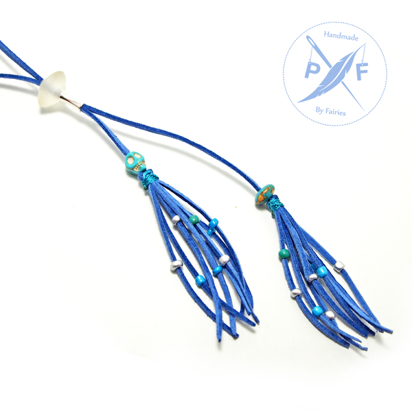 Μακρύ boho multilaer κολιέ με Tυρκουάζ - ασήμι, ημιπολύτιμες πέτρες, ξύλο, μοντέρνο, ανοιξιάτικο, μακρύ, ήλιος, πηλός, μακριά, must αξεσουάρ, boho, ethnic, αυξομειούμενα, δώρα για γυναίκες - 3