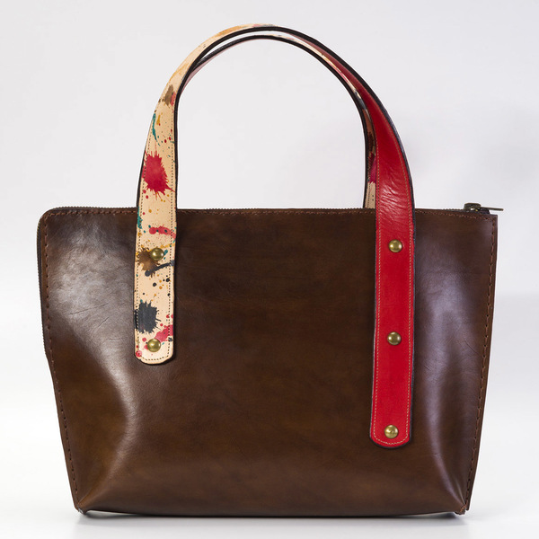 Twist Shopper - δέρμα, vintage, ώμου, μεγάλες - 2